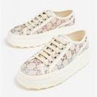 Giày Sneaker Nữ Gucci GG Monogram In Off White Canvas 771645 FABH3 9179 Màu Kem Size 36