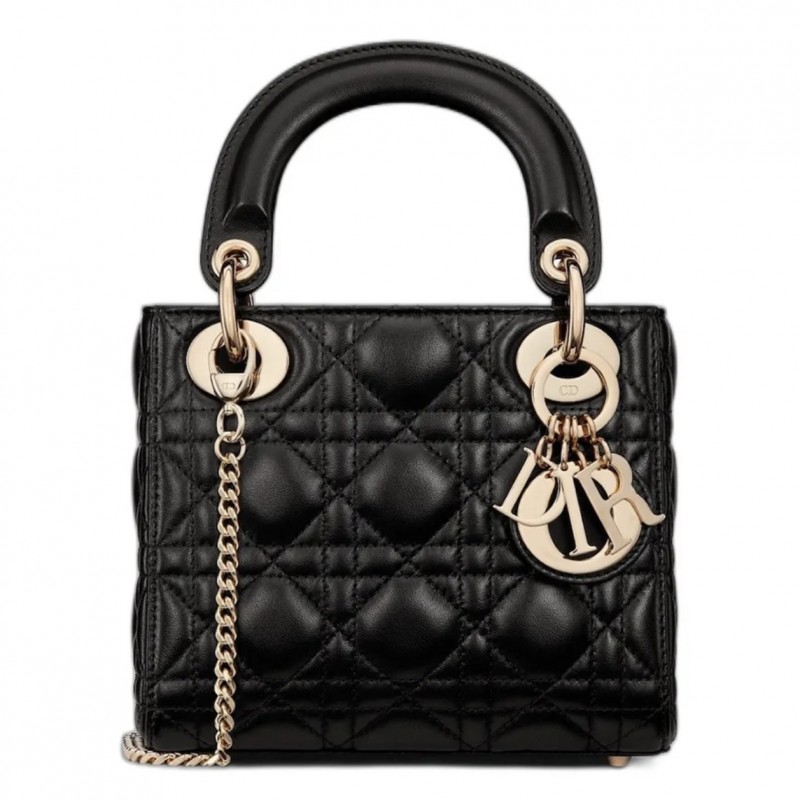 Túi Xách Tay Nữ Dior Mini Lady Dior Handbag Màu Đen